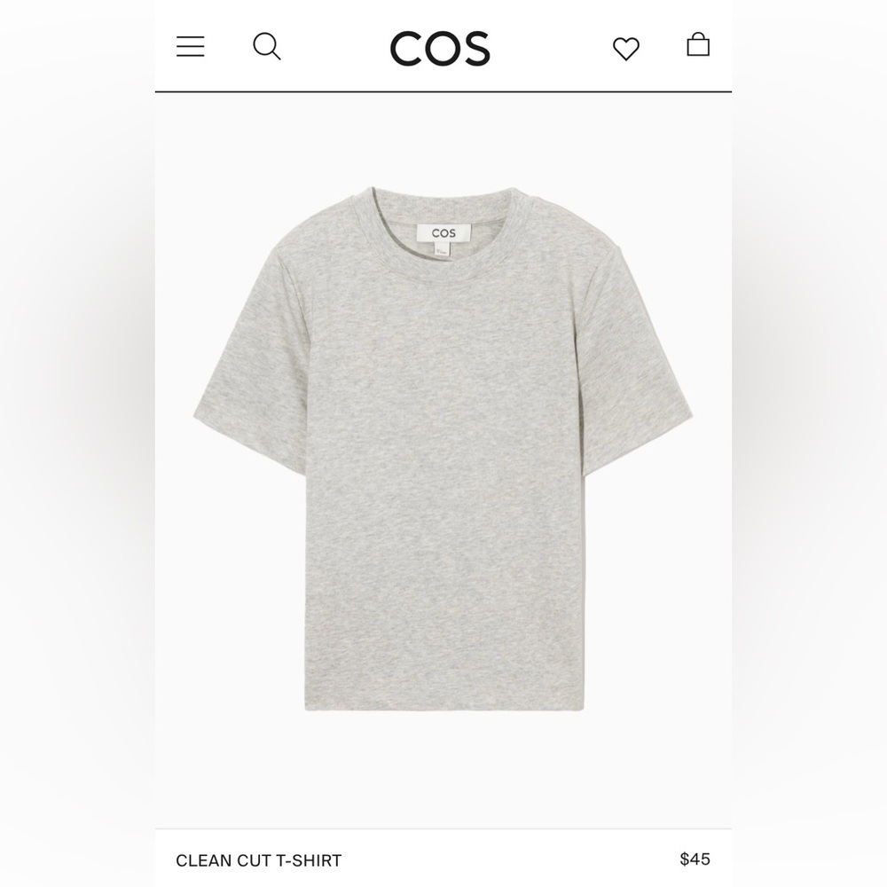 NWT COS The Clean Cut Shirt Gray Marl Size XS